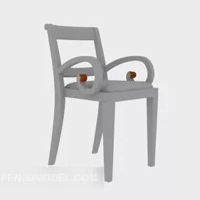 Wood Chair Curved Arms 3d model