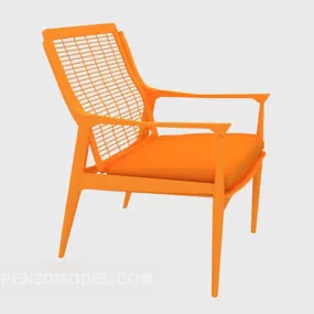 Wood Lounge Chair Yellow 3d model