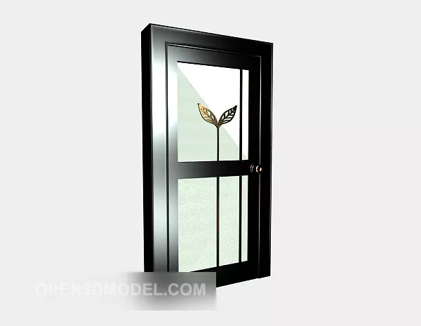Single Door With Inside Window 3d model