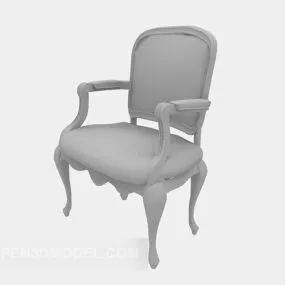 European Luxury Wooden Chair 3d model