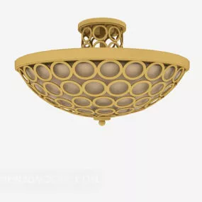 Luxury Round Golden Chandelier 3d model