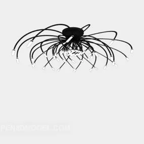 Chandelier Wire Tube Lighting 3d model