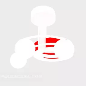 White Shade Plastic Chandelier 3d model