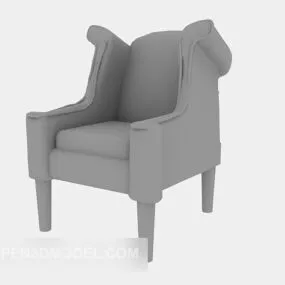 European Single Sofa Wing Style 3d model