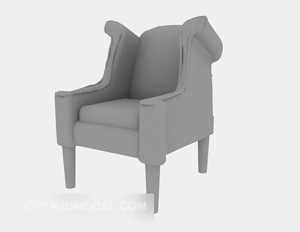 European Single Sofa Wing Style 3d model European Single Sofa Wing Style 3d model