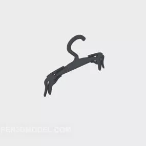 Plastic Hanger Grey Color 3d model