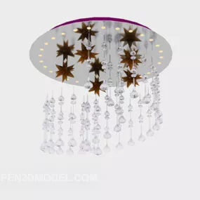 Modern Drop Crystal Chandelier 3d model