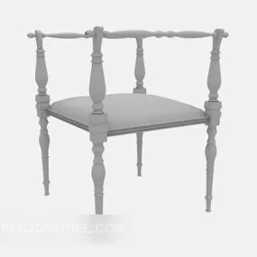 Chinese Wooden Chair Antique Legs 3d model