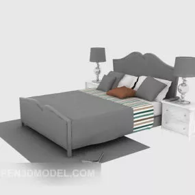 Hotel European Double Bed 3d model
