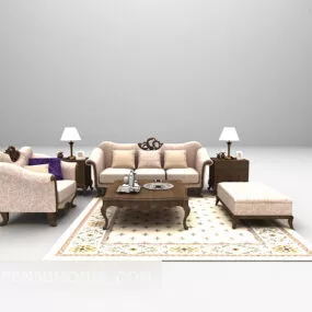 European Light Furniture Vintage Sofa 3d model
