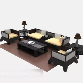 Chinese Wooden Sofa Furniture 3d model