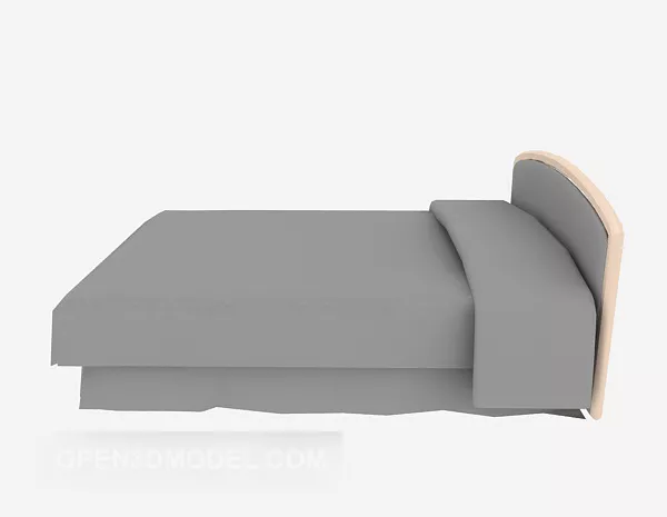 Modern Single Bed Grey Fabric 3d model Modern Single Bed Grey Fabric 3d model