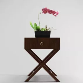 Chinese Bedside Table Wooden 3d model