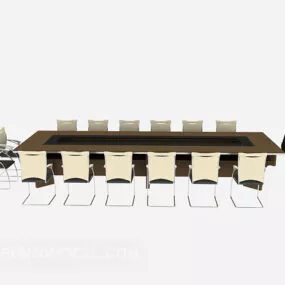 Company Conference Table Chairs Set 3d model