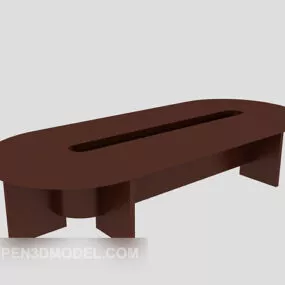 Small Conference Table Oval Shaped 3d model