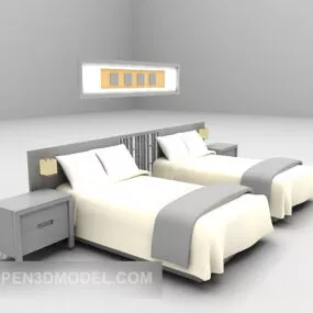 Twin Bed Furniture Set 3d model