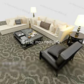 Combination Sofa Table Carpet 3d model