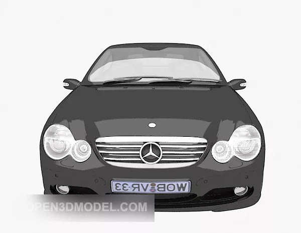 Black Trolley Sedan Car 3d model Black Trolley Sedan Car 3d model
