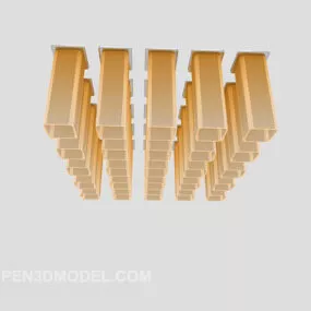 Modern Rectangular Bars Chandelier 3d model