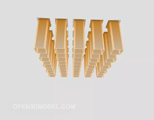 Modern Rectangular Bars Chandelier 3d model Modern Rectangular Bars Chandelier 3d model