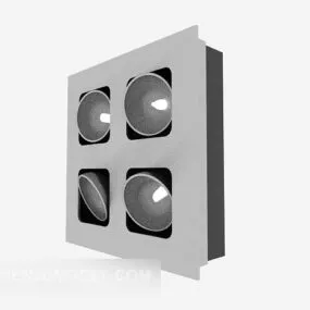 Chandelier Square Four Spotlights 3d model