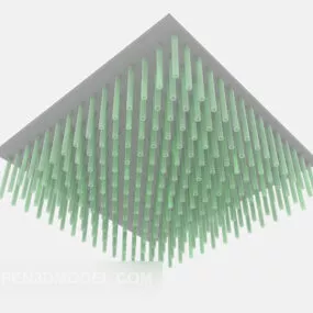 Modern Chandelier Square Glass Shade 3d model