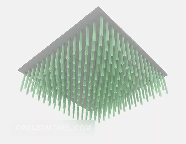Modern Chandelier Square Glass Shade 3d model Modern Chandelier Square Glass Shade 3d model