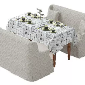 European Table Restaurant Furniture 3d model