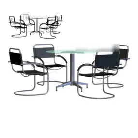 Table And Chair Office Furniture 3d model