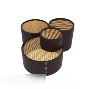 Round Tea Table Wooden 3d model
