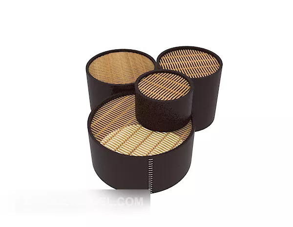 Round Tea Table Wooden 3d model Round Tea Table Wooden 3d model