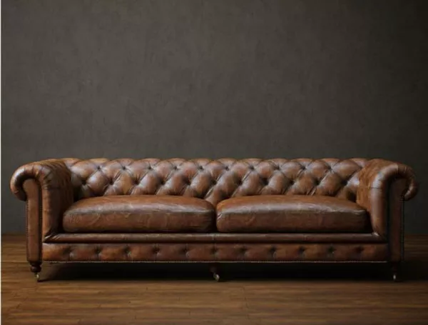 Chesterfield Double Leather Sofa 3d model Chesterfield Double Leather Sofa 3d model