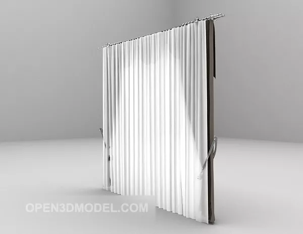 Curtain Two Layer With Top Panel 3d model
