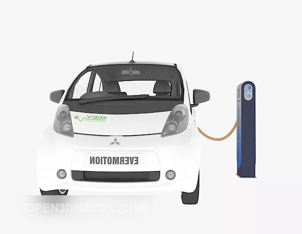 White Car Refueling 3d model White Car Refueling 3d model