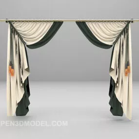 Beige Curtain Furniture 3d model