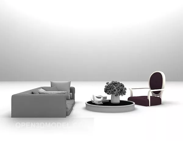 European Multi-seaters Sofa 3d model European Multi-seaters Sofa 3d model