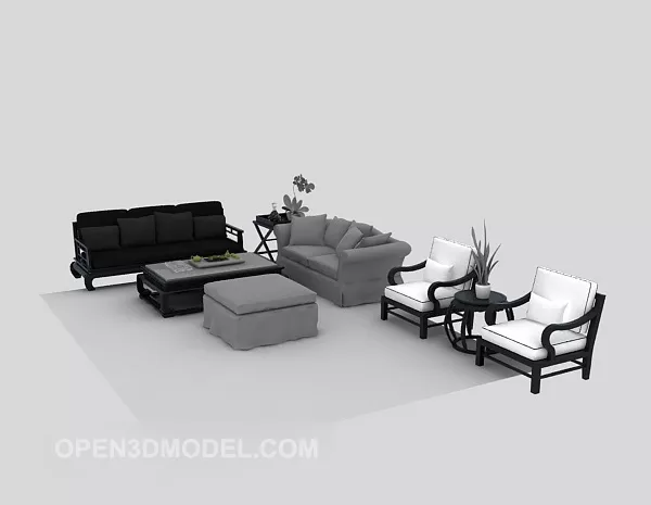 Multi-seaters Modern Sofa 3d model Multi-seaters Modern Sofa 3d model