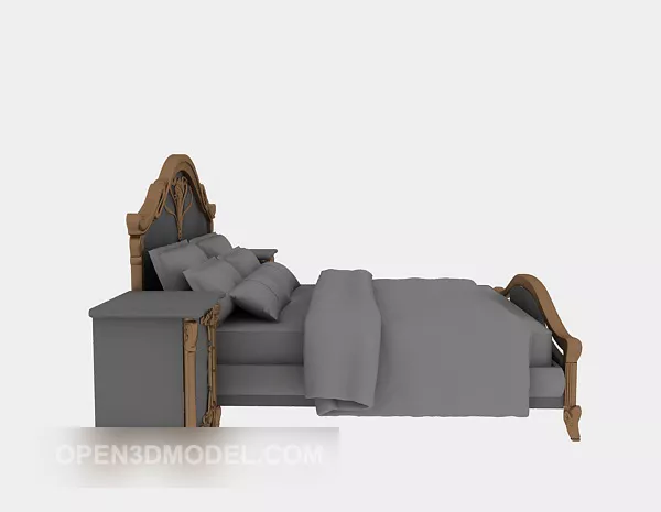 Hotel Room With Wide Windows And Carpet 3d model