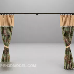 Vintage Patterns Curtain 3d model