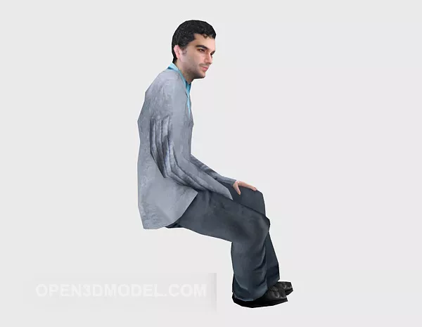 Sitting Men Office Man Character 3d model Sitting Men Office Man Character 3d model