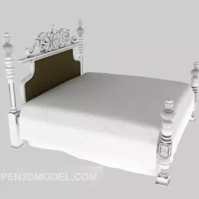 European Design Solid Wood Bed 3d model