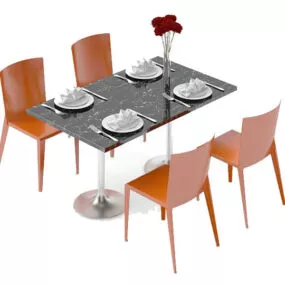 Modern Table And Chair Furniture Set 3d model
