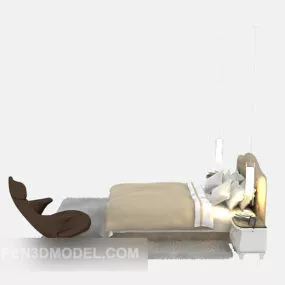 Decoration Furniture Bed With Chair 3d model