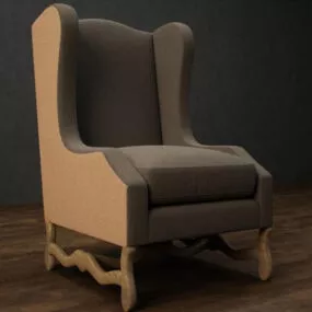 European Brown Lounge Chair Furniture 3d model