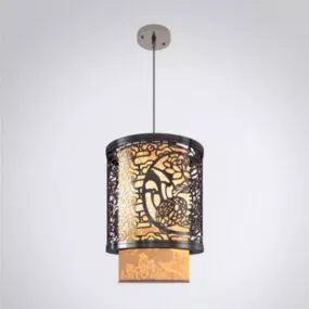 Black Round Chandelier Furniture 3d model