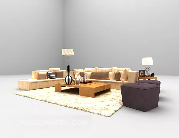 Modern Combination Sofa Furniture 3d model Modern Combination Sofa Furniture 3d model