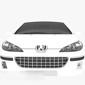 White Peugeot Car 3d model