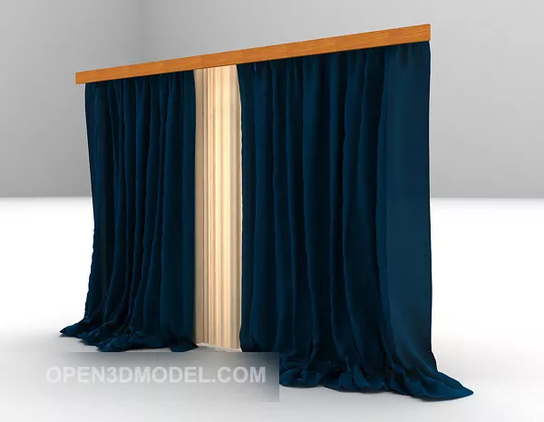 Curtain In Old Room 3d model