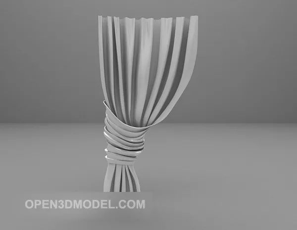 Two Layers Textile Curtain For Window 3d model