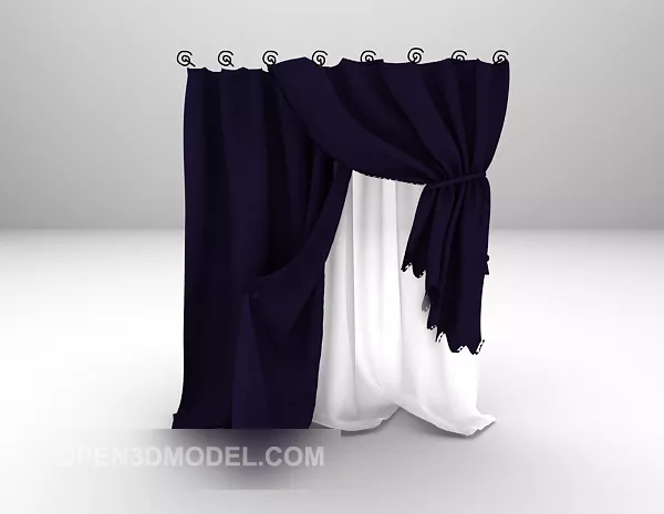 Roll Curtain, Textile Curtain 3d model